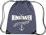 Premium Gymsac Heimathafen Göttingen, Sprüche Spruch Logo Motiv, Turnbeutel Tasche Sport Beutel, Farbe Graphite